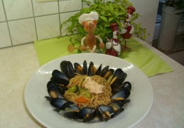 Mosselen met pasta 
