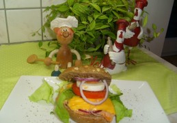 Brood: meergranen pistolet met gerookte zalm onder de grill