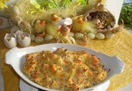 Aardappelpuree voor pasen onder de grill