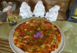 Omelet met asperges en coctail tomaatjes