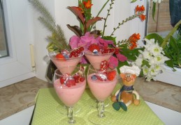 Dessert: aardbeien baverois