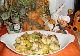 Kip Halloween in de wokpan