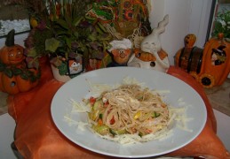 Pasta vegetarisch met wokgroenten