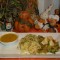 Dagschotel: mienestjes met kip en groenten vergezeld van een sausje pittig gekruid
