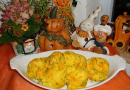 Aardappelpuree Halloween met erwtjes 