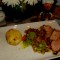 Dagschotel: wok- groenten met een kaas-pureetaartje en varkenshaasje