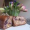 Bananen-notencake met blauwe bessen