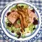 Salade met wildpate en gebakken oesterzwammen