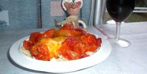 Vakantie : gevulde witte paprika Vakantie : gevulde witte paprika