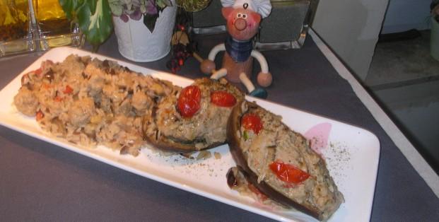 Gevulde aubergines 