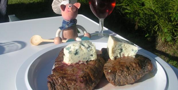 Vakantie : Peper steak met blauwe schimmelkaas