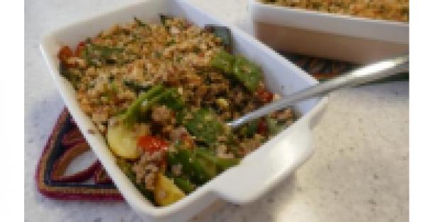 Snijbonen-gehakt ovenschotel met een krokante topping...... Snijbonen-gehakt ovenschotel met een krokante topping......