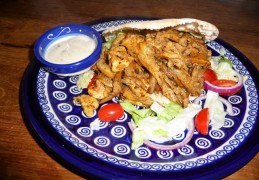 Shoarma van oesterzwammen en kip(dij)filet