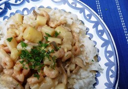 Ragout met asperges, oesterzwammen & garnalen