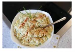 ( H) eerlijke ei, gerookte kip aardappelsalade