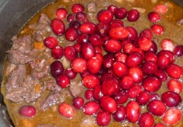 Hertenstoverij met verse cranberry's