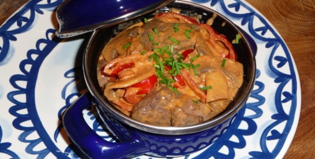 Biefstuk puntjes in Stroganoff saus