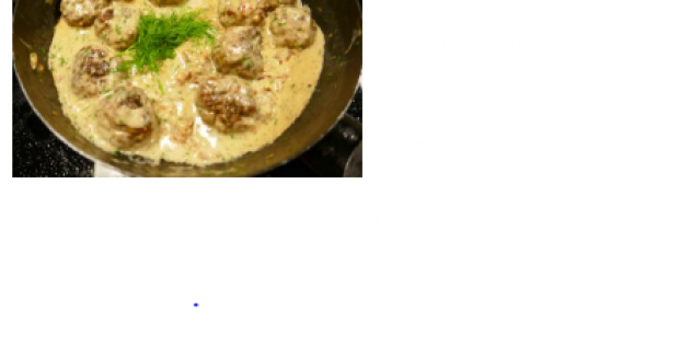 Gehaktballetjes in dille, bacon, mascarponesaus met wat chardonnay