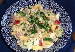 Aspergesalade met gerookte paling