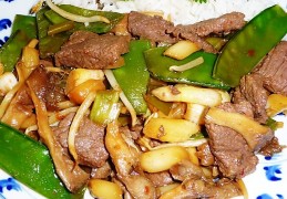 Biefreepjes met Aziatische asperges uit de wok (slank)