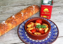 Gamba's pil pil (al ajillo) con tomate