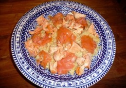 Risotto met witte asperges en zalm