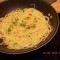 Spaghetti aglio e olio ( met knoflook, pepers en olijfolie)