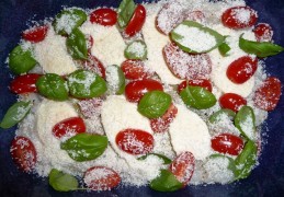 Kabeljauw met tomaatjes, basilicum en mozzarella van Jamie Oliver