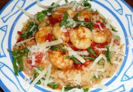 Risotto met grote garnalen