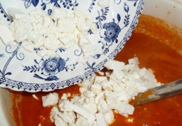 Geroosterde paprikasoep met feta