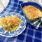 Kip kerrie witlofschotel met een dakje van puree