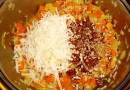 Risotto met pompoen en yacon