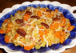 Risotto met pompoen en yacon