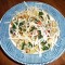 Pasta met spinazie en gerookte zalm