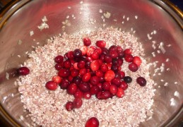 Kerstrisotto met rode wijn, cranberry's en kastanjes