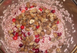 Kerstrisotto met rode wijn, cranberry's en kastanjes