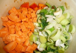Pompoensoep met zoete aardappel