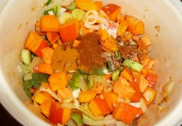 Pompoensoep met zoete aardappel
