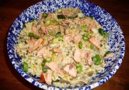 Risotto met oesterzwammen en zalm