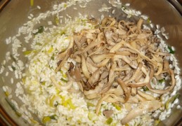 Risotto met oesterzwammen en zalm