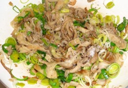 Gewokte oesterzwammen met prei