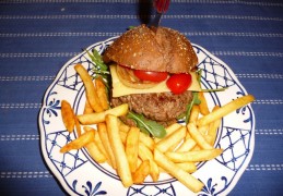  Hamburger van gehakt en oesterzwammen 