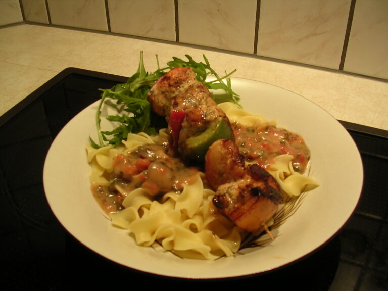 Visbrochette gemarineerd met mierikswortel