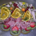 Varkens gebraad en parmaham