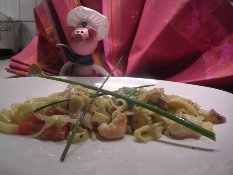 Pasta voorgerechtje met scampi