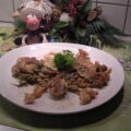 Tricolore spirale met groenten en vis