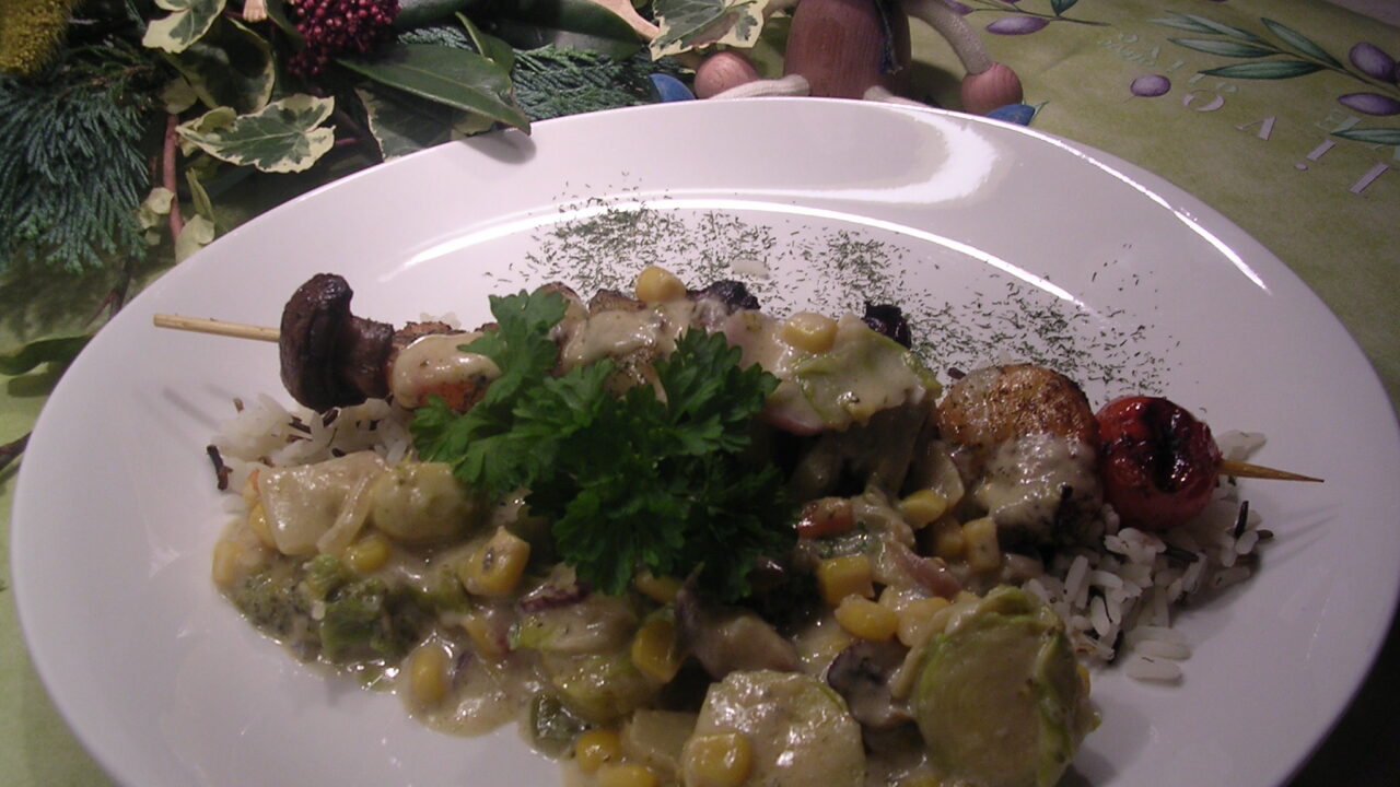 Zeevruchten brochettes