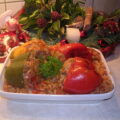 Rijstschotel met gevulde paprika’s