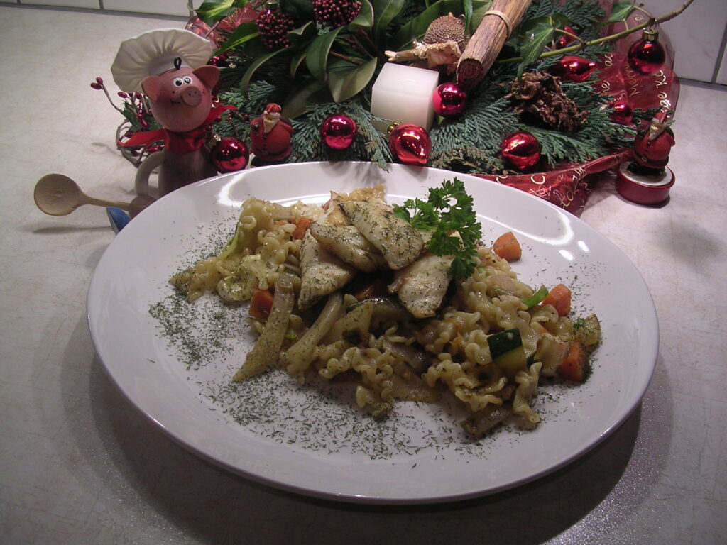 Zonnevisfilet met pantacce en kleurrijke groentjes