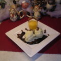 Dessert : kaneelijs met rozijnen
